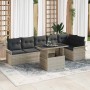 Conjunto de sofá de jardín 7 pcs Gris claro ratán sintético en Sofás de exterior | Comprar online en Foru.es