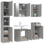 Set de muebles de baño 5 pzas madera contrachapada gris sonoma de vidaXL, Muebles de baño - Ref: Foro24-3115858, Precio: 293,...