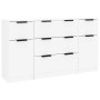 Set de aparador 3 piezas madera contrachapada blanco brillante de vidaXL, Aparadores - Ref: Foro24-3115824, Precio: 198,72 €,...