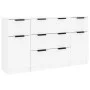 Set de aparador 3 piezas madera contrachapada blanco brillante de vidaXL, Aparadores - Ref: Foro24-3115824, Precio: 195,34 €,...