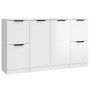 Aparadores 3 uds madera contrachapada blanco brillo de vidaXL, Aparadores - Ref: Foro24-3115848, Precio: 162,64 €, Descuento: %