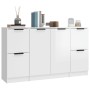 Aparadores 3 uds madera contrachapada blanco brillo de vidaXL, Aparadores - Ref: Foro24-3115848, Precio: 162,64 €, Descuento: %