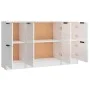Aparadores 3 uds madera contrachapada blanco brillo de vidaXL, Aparadores - Ref: Foro24-3115848, Precio: 156,94 €, Descuento: %