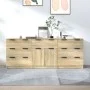 Aparador de 3 piezas madera contrachapada color roble Sonoma de vidaXL, Aparadores - Ref: Foro24-3115798, Precio: 220,38 €, D...