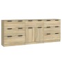 Aparador de 3 piezas madera contrachapada color roble Sonoma de vidaXL, Aparadores - Ref: Foro24-3115798, Precio: 223,89 €, D...