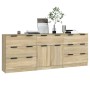 Aparador de 3 piezas madera contrachapada color roble Sonoma de vidaXL, Aparadores - Ref: Foro24-3115798, Precio: 223,89 €, D...