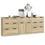 Aparador de 3 piezas madera contrachapada color roble Sonoma de vidaXL, Aparadores - Ref: Foro24-3115798, Precio: 220,38 €, D...