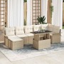 Conjunto de sofá de jardín con cojín 8 pcs Beige Poliratán en Sofás de exterior | Comprar online en Foru.es