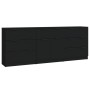 Aparador de 3 piezas madera contrachapada negro de vidaXL, Aparadores - Ref: Foro24-3115797, Precio: 229,17 €, Descuento: %