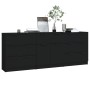 Aparador de 3 piezas madera contrachapada negro de vidaXL, Aparadores - Ref: Foro24-3115797, Precio: 229,17 €, Descuento: %