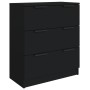 Aparador de 3 piezas madera contrachapada negro de vidaXL, Aparadores - Ref: Foro24-3115797, Precio: 229,17 €, Descuento: %