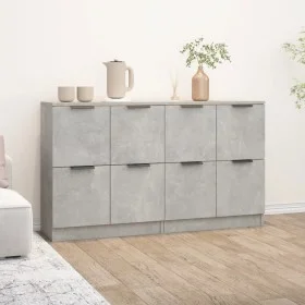 Aparadores 2 uds madera contrachapada gris hormigón 60x30x70 cm de vidaXL, Aparadores - Ref: Foro24-3115807, Precio: 113,74 €...