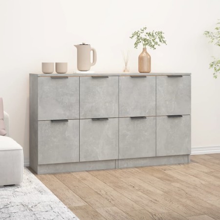 Aparadores 2 uds madera contrachapada gris hormigón 60x30x70 cm de vidaXL, Aparadores - Ref: Foro24-3115807, Precio: 115,58 €...