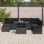 Conjunto de sofá de jardín con cojín 9 pcs Negro Poliratán en Sofás de exterior | Comprar online en Foru.es