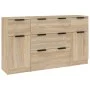 3-piece plywood sideboard set in Sonoma oak color. by vidaXL, Sideboards - Ref: Foro24-3115822, Price: 177,04 €, Discount: %