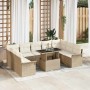 Conjunto de sofá de jardín con cojín 10 pcs Beige Poliratán en Sofás de exterior | Comprar online en Foru.es