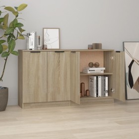 Aparadores 2 uds madera contrachapada roble Sonoma 60x30x70 cm de vidaXL, Aparadores - Ref: Foro24-3115774, Precio: 115,69 €,...