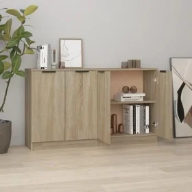 Aparadores 2 uds madera contrachapada roble Sonoma 60x30x70 cm de vidaXL, Aparadores - Ref: Foro24-3115774, Precio: 112,02 €,...