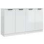 Aparadores 2 uds madera contrachapada blanco brillo 60x30x70 cm de vidaXL, Aparadores - Ref: Foro24-3115776, Precio: 155,94 €...