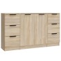 Aparadores 3 piezas madera contrachapada color roble sonoma de vidaXL, Aparadores - Ref: Foro24-3115838, Precio: 176,16 €, De...
