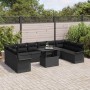 Conjunto de sofá de jardín con cojín 11 pcs Negro Poliratán en Sofás de exterior | Comprar online en Foru.es