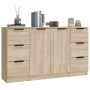 Aparadores 3 piezas madera contrachapada color roble sonoma de vidaXL, Aparadores - Ref: Foro24-3115838, Precio: 176,16 €, De...