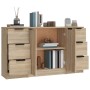 Aparadores 3 piezas madera contrachapada color roble sonoma de vidaXL, Aparadores - Ref: Foro24-3115838, Precio: 176,16 €, De...