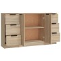 Aparadores 3 piezas madera contrachapada color roble sonoma de vidaXL, Aparadores - Ref: Foro24-3115838, Precio: 176,16 €, De...