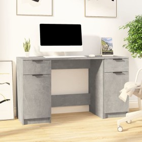 Escritorio con armario lateral contrachapada gris hormigón de vidaXL, Escritorios - Ref: Foro24-3115911, Precio: 144,34 €, De...