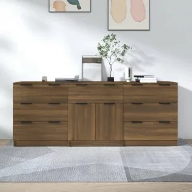 3-piece oak brown plywood sideboard by vidaXL, Sideboards - Ref: Foro24-3115803, Price: 220,23 €, Discount: %