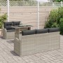 Conjunto de sofá de jardín 6 pcs Gris Claro ratán sintético en Sofás de exterior | Comprar online en Foru.es
