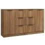 Aparadores 2 uds madera contrachapada roble marrón 60x30x70 cm de vidaXL, Aparadores - Ref: Foro24-3115795, Precio: 156,43 €,...