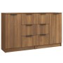 Aparadores 2 uds madera contrachapada roble marrón 60x30x70 cm de vidaXL, Aparadores - Ref: Foro24-3115795, Precio: 158,86 €,...