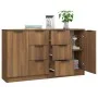 Aparadores 2 uds madera contrachapada roble marrón 60x30x70 cm de vidaXL, Aparadores - Ref: Foro24-3115795, Precio: 156,43 €,...