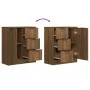 Aparadores 2 uds madera contrachapada roble marrón 60x30x70 cm de vidaXL, Aparadores - Ref: Foro24-3115795, Precio: 156,43 €,...