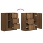 Aparadores 2 uds madera contrachapada roble marrón 60x30x70 cm de vidaXL, Aparadores - Ref: Foro24-3115795, Precio: 158,86 €,...
