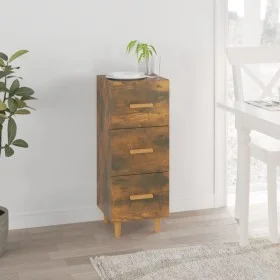 Aparador madera de ingeniería roble ahumado 34,5x34x90 cm de vidaXL, Aparadores - Ref: Foro24-817408, Precio: 52,78 €, Descue...