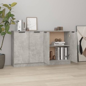 Aparadores 2 uds madera contrachapada gris hormigón 60x30x70 cm de vidaXL, Aparadores - Ref: Foro24-3115775, Precio: 119,89 €...