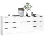 Aparador de 3 piezas madera contrachapada blanco brillante de vidaXL, Aparadores - Ref: Foro24-3115800, Precio: 262,35 €, Des...