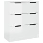 Aparador de 3 piezas madera contrachapada blanco brillante de vidaXL, Aparadores - Ref: Foro24-3115800, Precio: 262,35 €, Des...