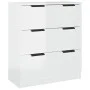 Aparador de 3 piezas madera contrachapada blanco brillante de vidaXL, Aparadores - Ref: Foro24-3115800, Precio: 257,83 €, Des...