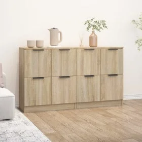 Aparadores 2 uds madera contrachapada roble Sonoma 60x30x70 cm de vidaXL, Aparadores - Ref: Foro24-3115806, Precio: 134,69 €,...