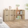Aparadores 2 uds madera contrachapada roble Sonoma 60x30x70 cm de vidaXL, Aparadores - Ref: Foro24-3115806, Precio: 126,71 €,...