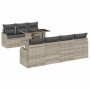 Conjunto de sofá de jardín con cojín 8 pcs Gris claro Poliratán en Sofás de exterior | Comprar online en Foru.es