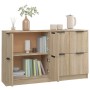 Aparadores 2 uds madera contrachapada roble Sonoma 60x30x70 cm de vidaXL, Aparadores - Ref: Foro24-3115806, Precio: 126,71 €,...