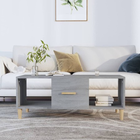 Mesa de centro madera contrachapada gris Sonoma 102x50x40 cm de vidaXL, Mesas de centro - Ref: Foro24-817526, Precio: 55,42 €...