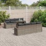 Conjunto de sofá de jardín con cojín 7 pcs Gris ratán sintético en Sofás de exterior | Comprar online en Foru.es