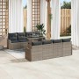 Conjunto de sofá de jardín con cojín 7 pcs Gris ratán sintético en Sofás de exterior | Comprar online en Foru.es