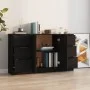 Aparadores 3 piezas madera contrachapada negro de vidaXL, Aparadores - Ref: Foro24-3115837, Precio: 169,62 €, Descuento: %