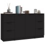 Aparadores 3 piezas madera contrachapada negro de vidaXL, Aparadores - Ref: Foro24-3115837, Precio: 172,45 €, Descuento: %